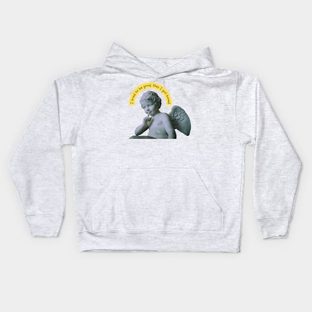 Bored Angel Baby Kids Hoodie by micitras